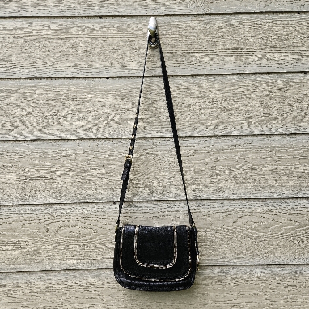 MICHAEL Michael Kors black Naomi zipper accent crossbody bag